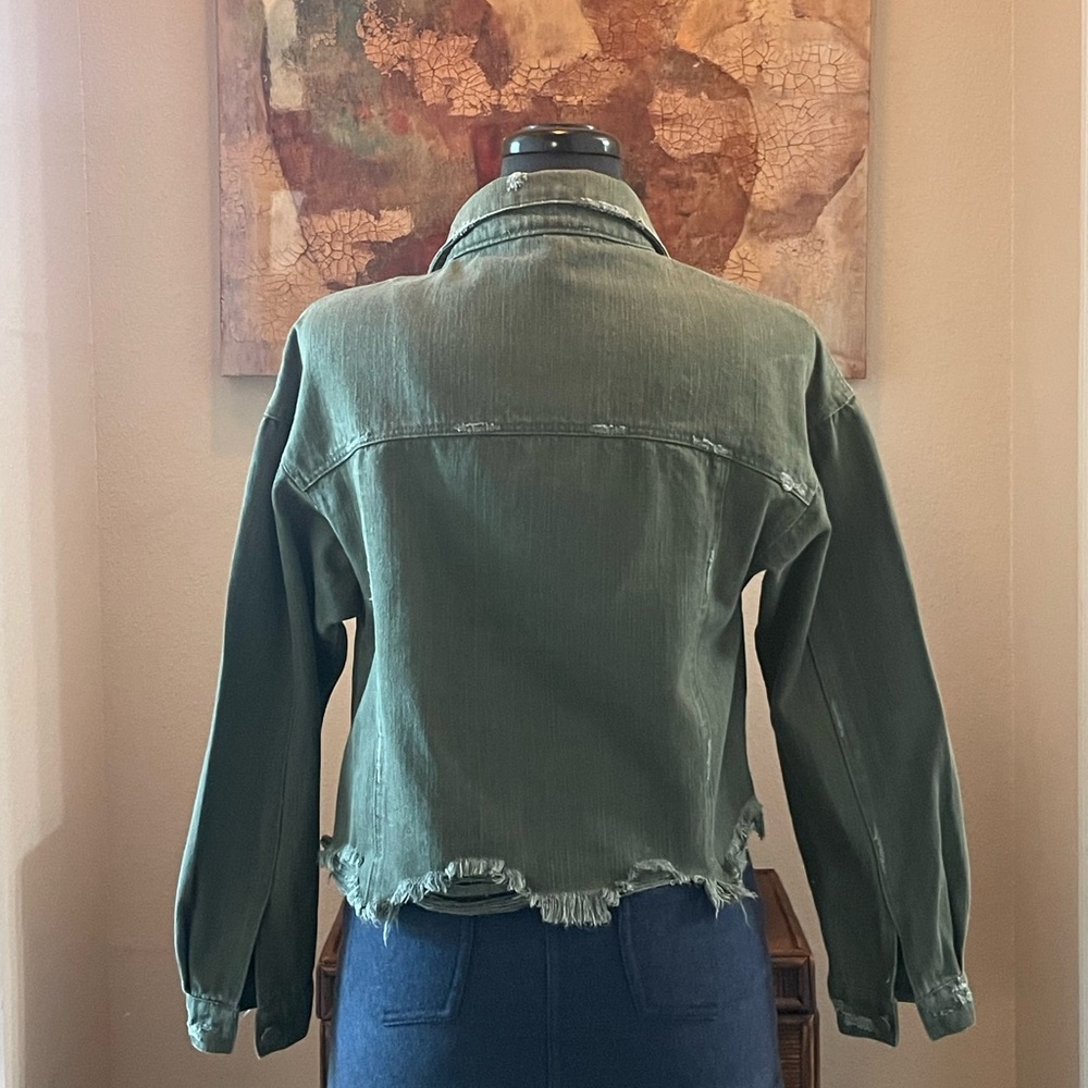 Scrap-Work Boutique Green Deconstructed Jacket - image 2